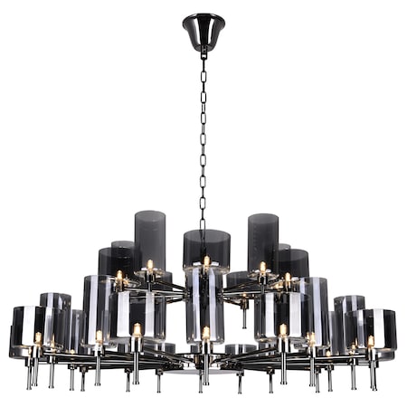 30 Light Up Chandelier With Pearl Black Finish